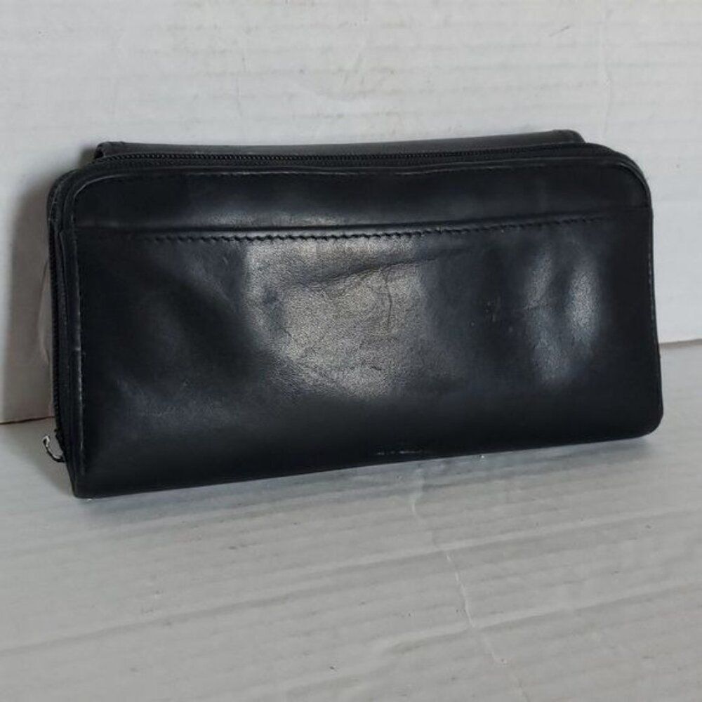 Buxton Black Leather Wallet Card Holder ID Coin Change Purse Women's Woman's - Picture 3 of 16